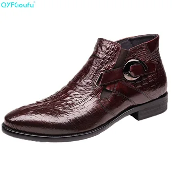 QYFCIOUFU New Men Ankle Boots Genuine Leather Man Martins Boots Male Crocodile Pattern Casual High-top Men's Dress Boots Shoes
QYFCIOUFU New Men Ankle Boots Genuine Leather Man Martins Boots Male Crocodile Pattern Casual High-top Men's Dress Boots Shoes