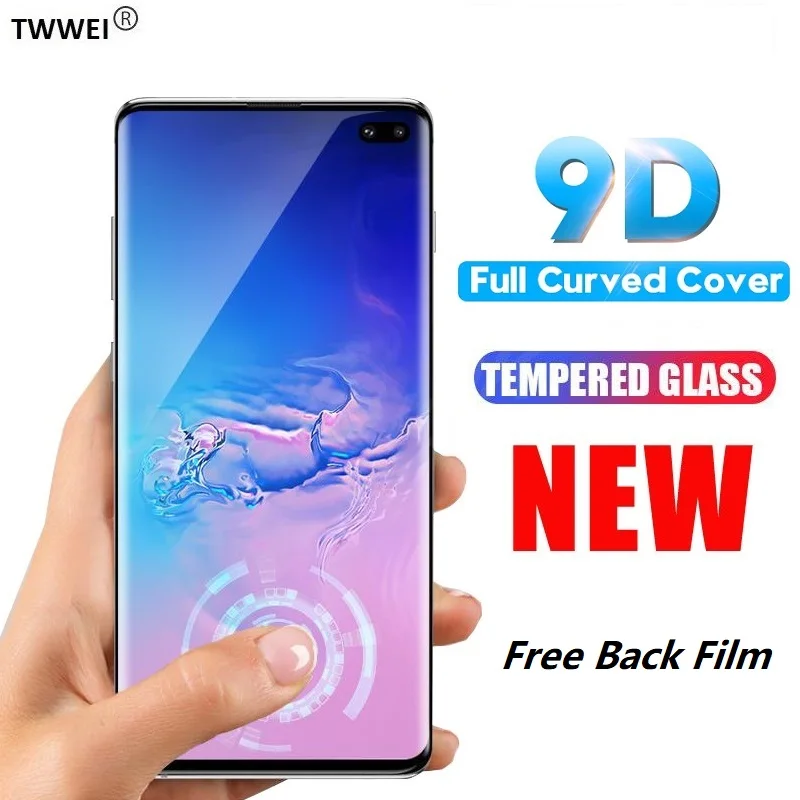 9D Curved Tempered Protective Glass for Samsung Galaxy S10 Plus S10e Note 9 8 S6 S7 Edge S8 S9 Screen Protector Film |
