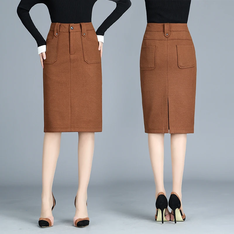Winter Fall Office Lady Fashion Women's Camel Black High Waist Pencil Slim Woolen Skirt , Female Woman 4xl Korean Wool Skirts
Winter Fall Office Lady Fashion Women's Camel Black High Waist Pencil Slim Woolen Skirt , Female Woman 4xl Korean Wool Skirts