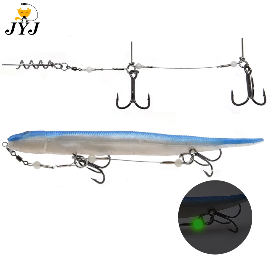 1pc Double Fishing Hooks Luminous Fishing Tackle Fishhooks With Screw Connector Carp Barbed Hook Ocean For Big Soft Shad
1pc Double Fishing Hooks Luminous Fishing Tackle Fishhooks With Screw Connector Carp Barbed Hook Ocean For Big Soft Shad