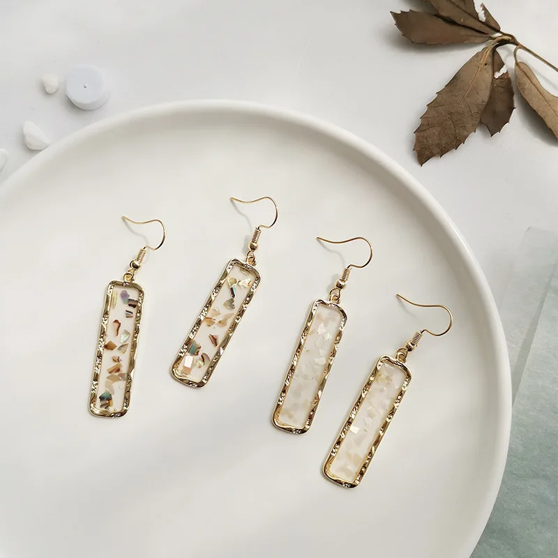 New Geometric Earring Findings Rectangle Shape Shell In Copper Ring Hand Made Pendant Earrings Jewelry Accessories Wholesale
New Geometric Earring Findings Rectangle Shape Shell In Copper Ring Hand Made Pendant Earrings Jewelry Accessories Wholesale