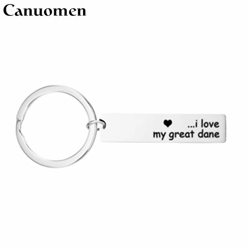 Canuomen I Love my great dane Stainless steel Keychain Trendy DIY Car Keyrings Gift for Men Women Fashion llaveros para hombre
Canuomen I Love my great dane Stainless steel Keychain Trendy DIY Car Keyrings Gift for Men Women Fashion llaveros para hombre