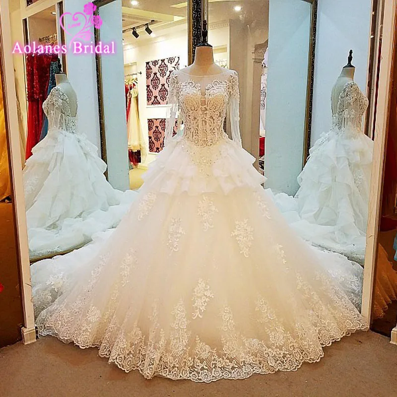 Vestido de Noiva Ball Gown Princess Wedding Dress Bead Lace Luxury Bruidsjurken Rrobe de Mariage Long Sleeves Gelinlik Arabic
Vestido de Noiva Ball Gown Princess Wedding Dress Bead Lace Luxury Bruidsjurken Rrobe de Mariage Long Sleeves Gelinlik Arabic