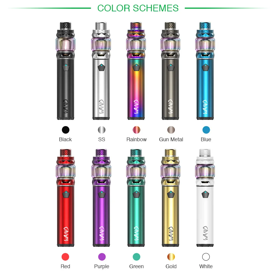 Original 100W IJOY Wand Kit Built-in 2600mAh Battery & 5.5ml Diamond Subohm Tank & Personalized Pentagonal Fire Button Vape Kit