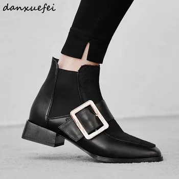 Women's Genuine Leather Metal Buckle Slip-on Autumn Ankle Boots Brand Designer Horsehair Punk Short Booties Winter Shoes Women
Women's Genuine Leather Metal Buckle Slip-on Autumn Ankle Boots Brand Designer Horsehair Punk Short Booties Winter Shoes Women