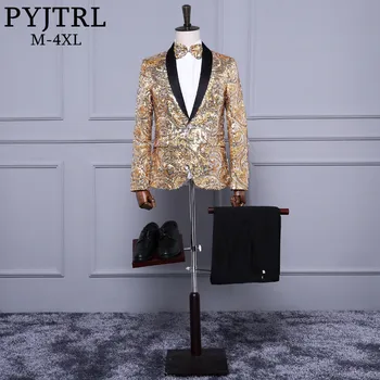 PYJTRL Mens fashion Shawl Laple Pink Gold Sequins Paillette Wedding Groom Suits Stage Singer Nightclub Bar DJ Slim Fit Tuxedo
PYJTRL Mens fashion Shawl Laple Pink Gold Sequins Paillette Wedding Groom Suits Stage Singer Nightclub Bar DJ Slim Fit Tuxedo