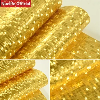 Small square Gold foil wallpaper gold silver wallpaper ceiling bar bedroom living room TV background wall reflective wallpaper
Small square Gold foil wallpaper gold silver wallpaper ceiling bar bedroom living room TV background wall reflective wallpaper