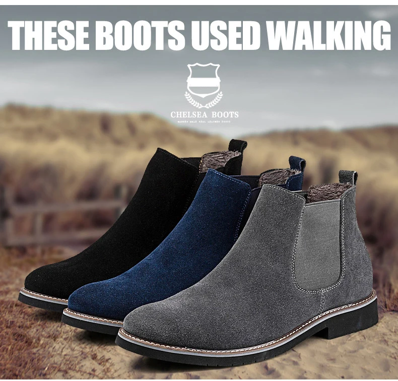 Vintage Genuine Leather Fashion Men Casual Boots Pointed Toe High Quality Male Chelsea Boots Winter Retro Shoes986 3