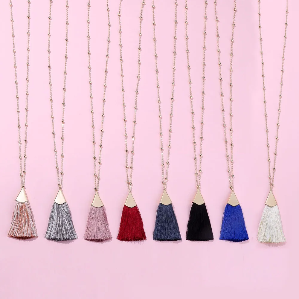 HUIDANG Fall Trendy 80cm Long Ball Link Chain Brushed Gold Cap Silk Fan Fringe Tassel Pendant Necklace
HUIDANG Fall Trendy 80cm Long Ball Link Chain Brushed Gold Cap Silk Fan Fringe Tassel Pendant Necklace