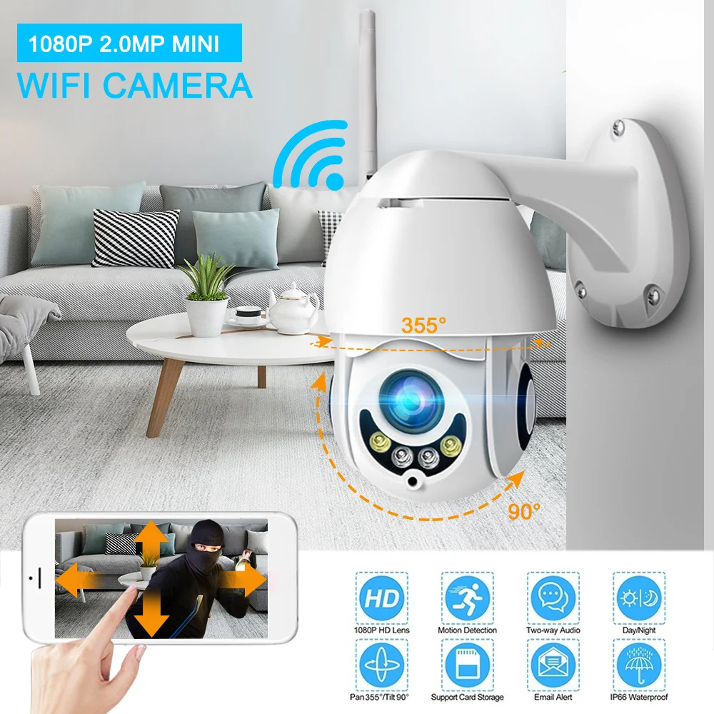1080P PTZ IP Camera Wifi Outdoor Speed Wireless Wifi Security Camera Pan 5X Digital Zoom Network Home Surveillance
1080P PTZ IP Camera Wifi Outdoor Speed Wireless Wifi Security Camera Pan 5X Digital Zoom Network Home Surveillance
