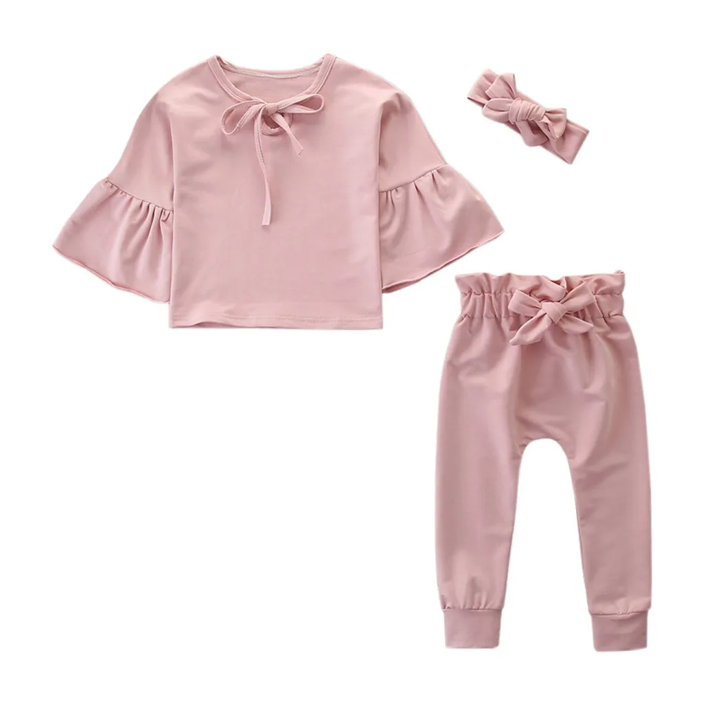 Kids Girls Clothes Set 2019 Summer Toddler Baby Child Girl Outfits Flare Sleeve T shirt+Pants+Headband Set 1 2 3 4 5 6 Years
Kids Girls Clothes Set 2019 Summer Toddler Baby Child Girl Outfits Flare Sleeve T shirt+Pants+Headband Set 1 2 3 4 5 6 Years