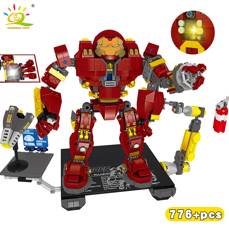 776pcs Avengers Hulk Buster Mecha Building Blocks Compatible Legoed Marvel Super Hero Iron Man Hulkbusters Educational Toys Kids
776pcs Avengers Hulk Buster Mecha Building Blocks Compatible Legoed Marvel Super Hero Iron Man Hulkbusters Educational Toys Kids