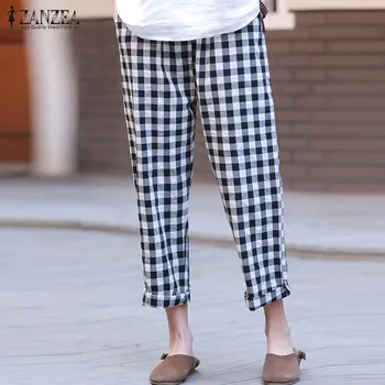 2020 ZANZEA Summer Casual Long Pants Women Elastic Waist Loose Turnip Pantalon Vintage Check Plaid Party Harem Trousers Female
2020 ZANZEA Summer Casual Long Pants Women Elastic Waist Loose Turnip Pantalon Vintage Check Plaid Party Harem Trousers Female