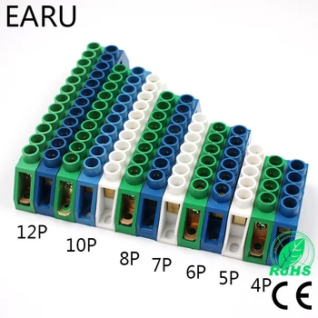 Blue White Green Bridge Design Zero Line 4-12 Pole Screw Brass Copper Grounding Strip Terminal Block Connector Earth And Neutral
Blue White Green Bridge Design Zero Line 4-12 Pole Screw Brass Copper Grounding Strip Terminal Block Connector Earth And Neutral