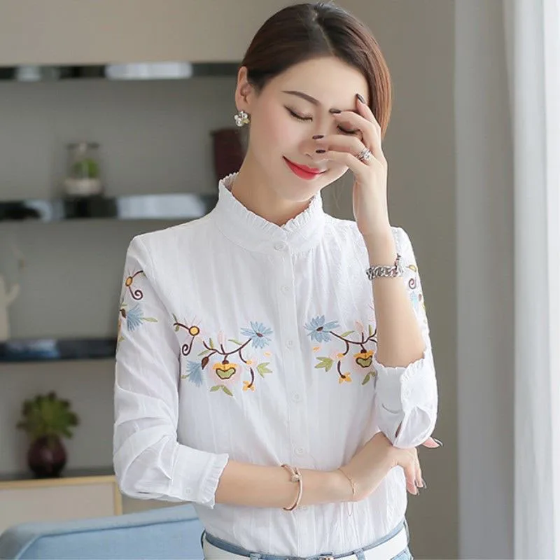 Cotton Women Spring Summer Style Blouses Shirts Lady Casual Long Sleeve Embroidery Long Sleeve Blusas Tops DD2463
Cotton Women Spring Summer Style Blouses Shirts Lady Casual Long Sleeve Embroidery Long Sleeve Blusas Tops DD2463