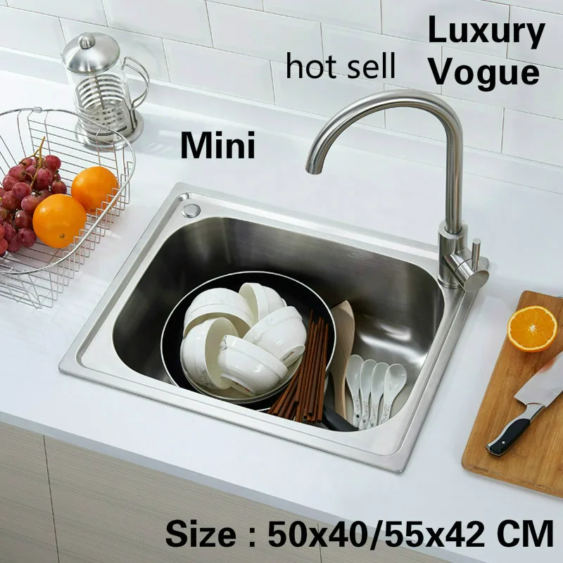 Free shipping Standard individuality kitchen single trough sink mini food grade 304 stainless steel hot sell 50x40/55x42 CM
Free shipping Standard individuality kitchen single trough sink mini food grade 304 stainless steel hot sell 50x40/55x42 CM
