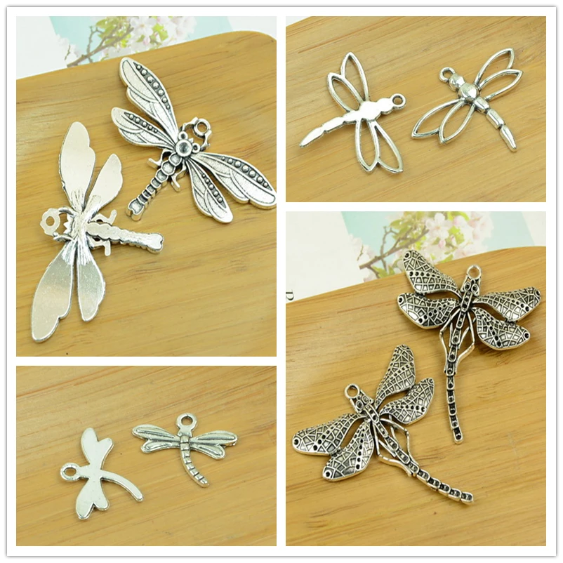 

dragonfly alloy insect animal shape pendant antique silver charms DIY jewelry accessories fingdings necklace new free shipping