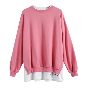2019 Spring Autumn New Sweatshirt Lazy Wind Loose Fake Two Round Neck Long Sweatshirt Female Student Leisure Tide Pullover A36
2019 Spring Autumn New Sweatshirt Lazy Wind Loose Fake Two Round Neck Long Sweatshirt Female Student Leisure Tide Pullover A36