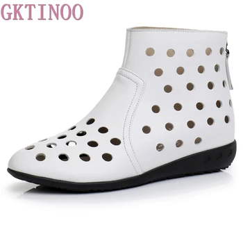 GKTINOO 2019 Fashion Genuine Leather Summer Ankle Boots for Women Flat Heel Boots Cut Out Booties Casual Shoes Big Size 34-43
GKTINOO 2019 Fashion Genuine Leather Summer Ankle Boots for Women Flat Heel Boots Cut Out Booties Casual Shoes Big Size 34-43