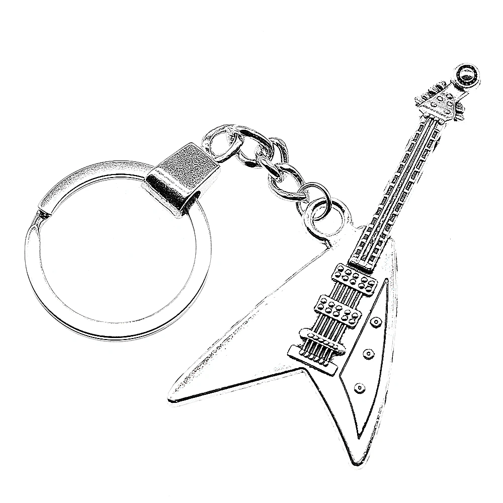 Fashion Key Ring Metal Key Chain Keychain Jewelry Gift Antique Silver Plated Electric Guitar 77x32mm Pendant
Fashion Key Ring Metal Key Chain Keychain Jewelry Gift Antique Silver Plated Electric Guitar 77x32mm Pendant