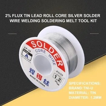 1.0/1.2mm 2% Flux Tin Lead Rosin Roll Core Silver Solder Wire Welding Soldering Repairing Tool Reel Melt Kit Electric Melting
1.0/1.2mm 2% Flux Tin Lead Rosin Roll Core Silver Solder Wire Welding Soldering Repairing Tool Reel Melt Kit Electric Melting