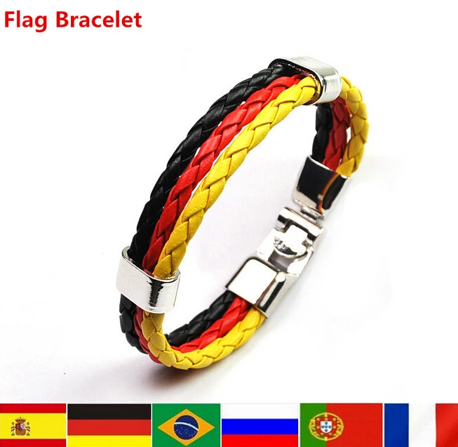 National flags World Cup BRAZIL SPAIN italy 2016 sports Surfer 3 strands braided rope Bangles leather Bracelet for men
National flags World Cup BRAZIL SPAIN italy 2016 sports Surfer 3 strands braided rope Bangles leather Bracelet for men