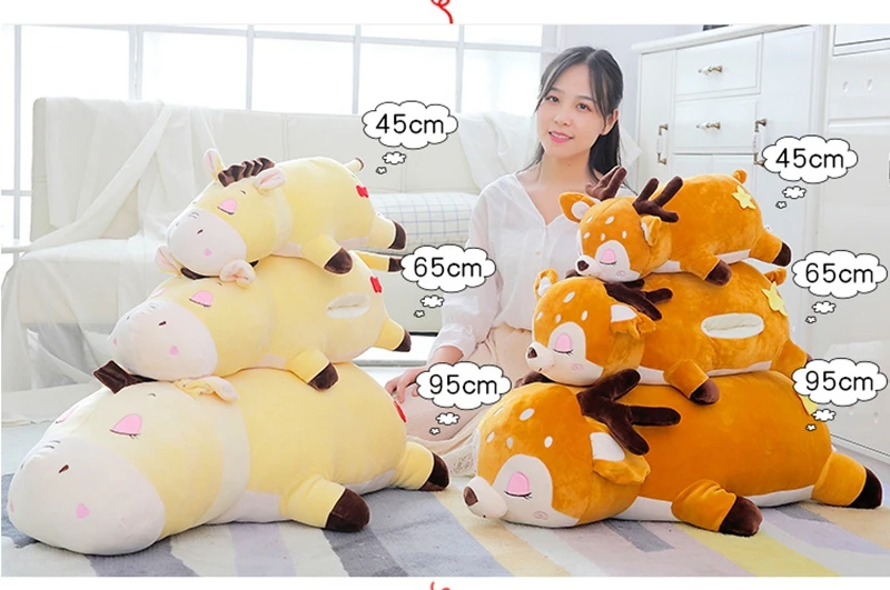 Dorimytrader hot elk plush doll pillow cute cartoon deer toys sleeping cushion baby girl birthday gift 37inch 95cm DY50547 (11)