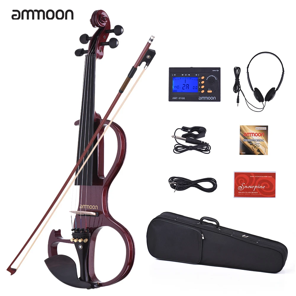 ammoon VE-207 Full Size 4/4 Silent Electric Violin Solid Wood Maple with Bow Hard Case Tuner Headphone Rosin Audio Cable Strings
ammoon VE-207 Full Size 4/4 Silent Electric Violin Solid Wood Maple with Bow Hard Case Tuner Headphone Rosin Audio Cable Strings