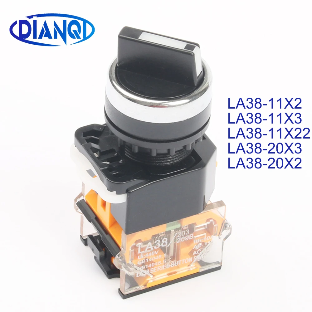 22mm Selector Switch 1NO1NC/2NO 2/3 Positions Rotary Switches Knob Switch Momentary Latching LA38-11X/2 11X/3 11X/22 20X/3 20X/2
22mm Selector Switch 1NO1NC/2NO 2/3 Positions Rotary Switches Knob Switch Momentary Latching LA38-11X/2 11X/3 11X/22 20X/3 20X/2
