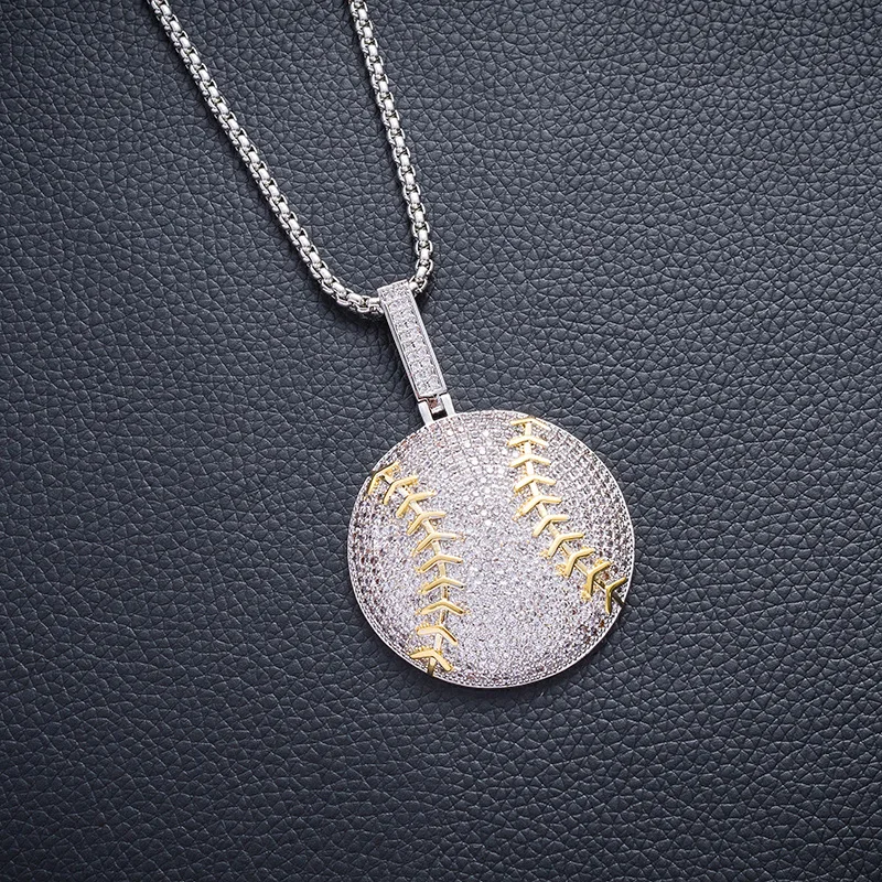 Hip Hop Micro Paved AAA Cubic Zirconia Bling Iced Out Round Softball Pendants Necklace for Men Rapper Jewelry Two Tone Color
Hip Hop Micro Paved AAA Cubic Zirconia Bling Iced Out Round Softball Pendants Necklace for Men Rapper Jewelry Two Tone Color