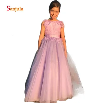 Pink Tulle Flower Girls Lace Dresses A-Line Appliques Attractive Girls Pageant Party Gowns Long kiz cocuk abiye D190
Pink Tulle Flower Girls Lace Dresses A-Line Appliques Attractive Girls Pageant Party Gowns Long kiz cocuk abiye D190