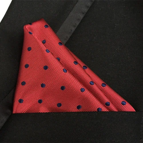 Lingyao Luxury pocket square high quality woven handkerchiefs yellow with red black dots vintage hanky | Аксессуары для одежды