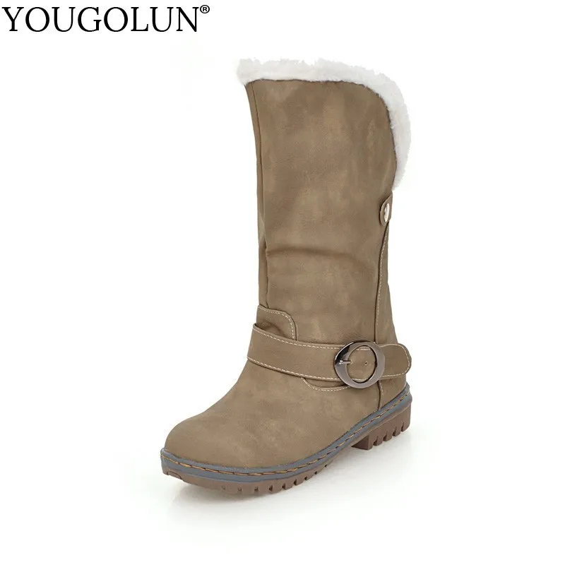 YOUGOLUN PU Mid-Calf Boots for Women Winter Ladies Buckle Round toe Warm Shoes Fashion Woman Black Brown Khaki Snow Boots B243
YOUGOLUN PU Mid-Calf Boots for Women Winter Ladies Buckle Round toe Warm Shoes Fashion Woman Black Brown Khaki Snow Boots B243
