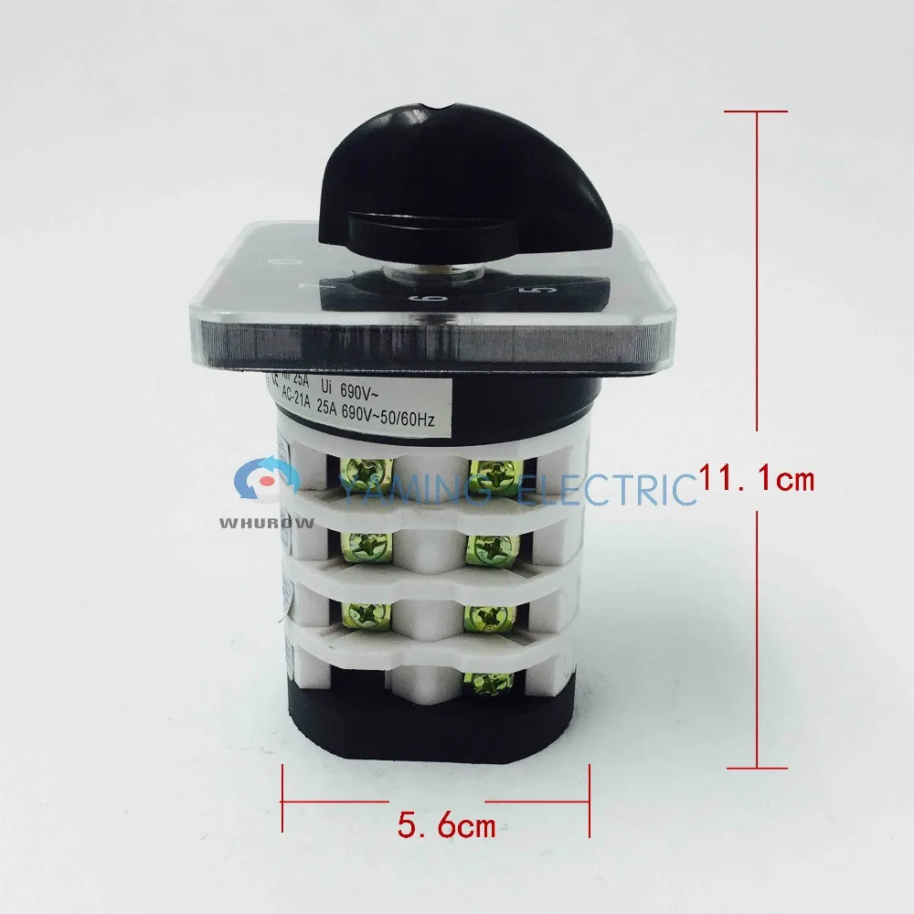 YMZ12-25-Electrical-changeover-cam-rotary-selector-operation-main-switch-manual-transfer-switch-25A-4-Pole (2)