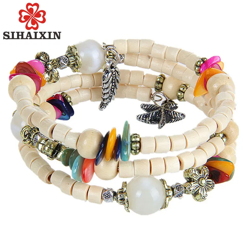 New Bohemian Charm Bracelet Nature Stone Wood Bracelets For Women Fashion Female Vintage Multi-layer Jewelry Boho Bangles
New Bohemian Charm Bracelet Nature Stone Wood Bracelets For Women Fashion Female Vintage Multi-layer Jewelry Boho Bangles