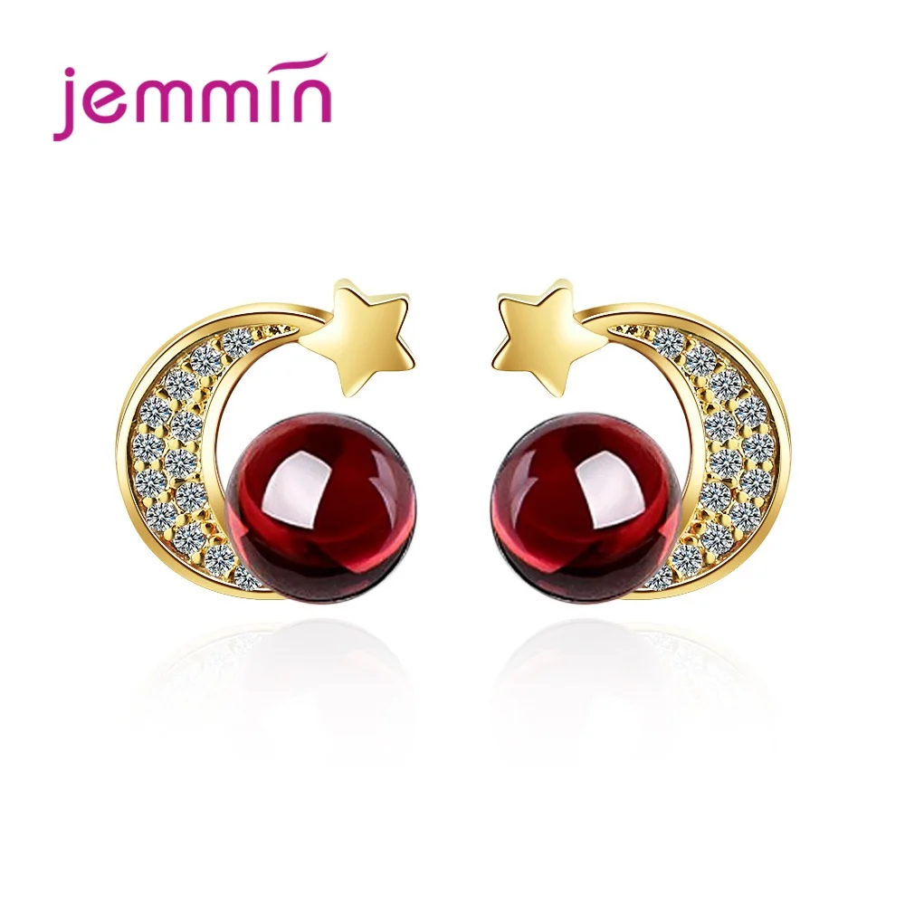 925 Sterling Silver Gold Colour Stud Earrings Trendy Moon Star Design Cubic Zirconia Stone Fashion Party Appointment Jewelry
925 Sterling Silver Gold Colour Stud Earrings Trendy Moon Star Design Cubic Zirconia Stone Fashion Party Appointment Jewelry