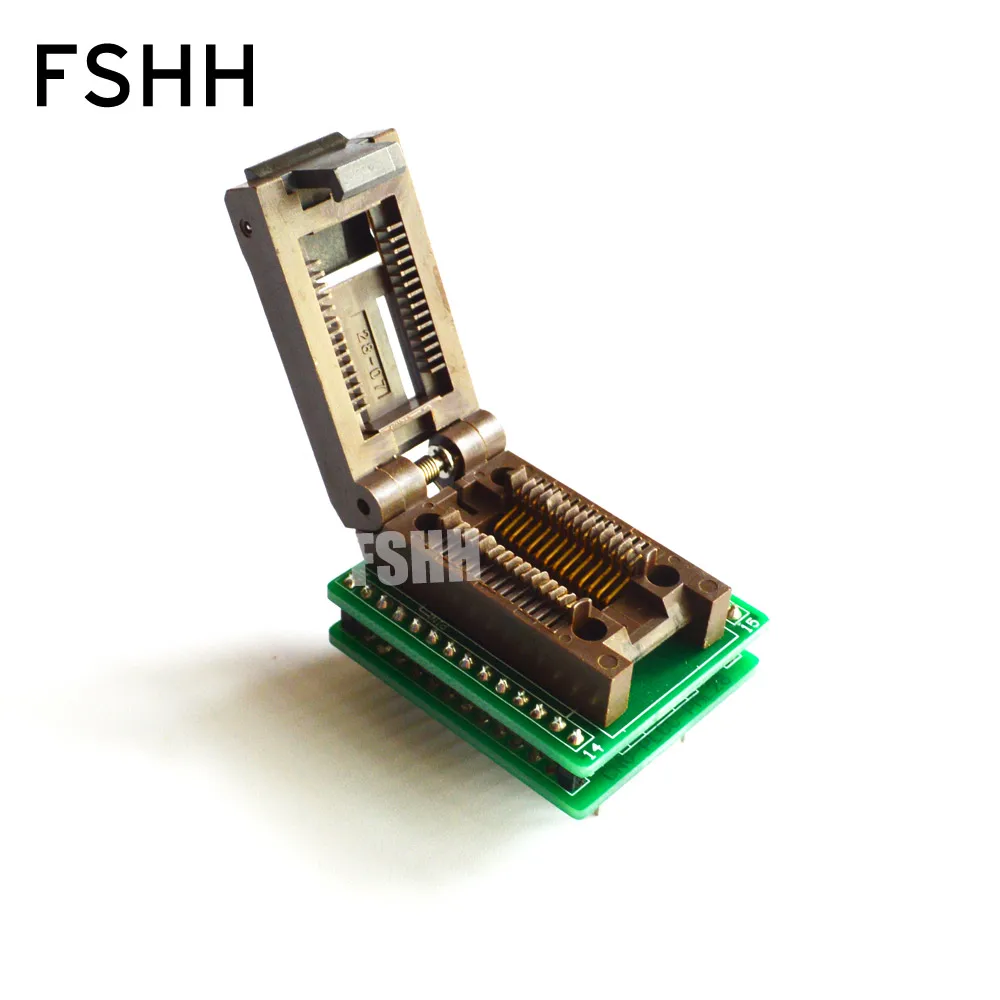 Clamshell 300mil SOP28 TO DIP28 Universal Programmer Adapter SOP28 SOIC28 FP28 ic test socket pitch=1.27mm
Clamshell 300mil SOP28 TO DIP28 Universal Programmer Adapter SOP28 SOIC28 FP28 ic test socket pitch=1.27mm