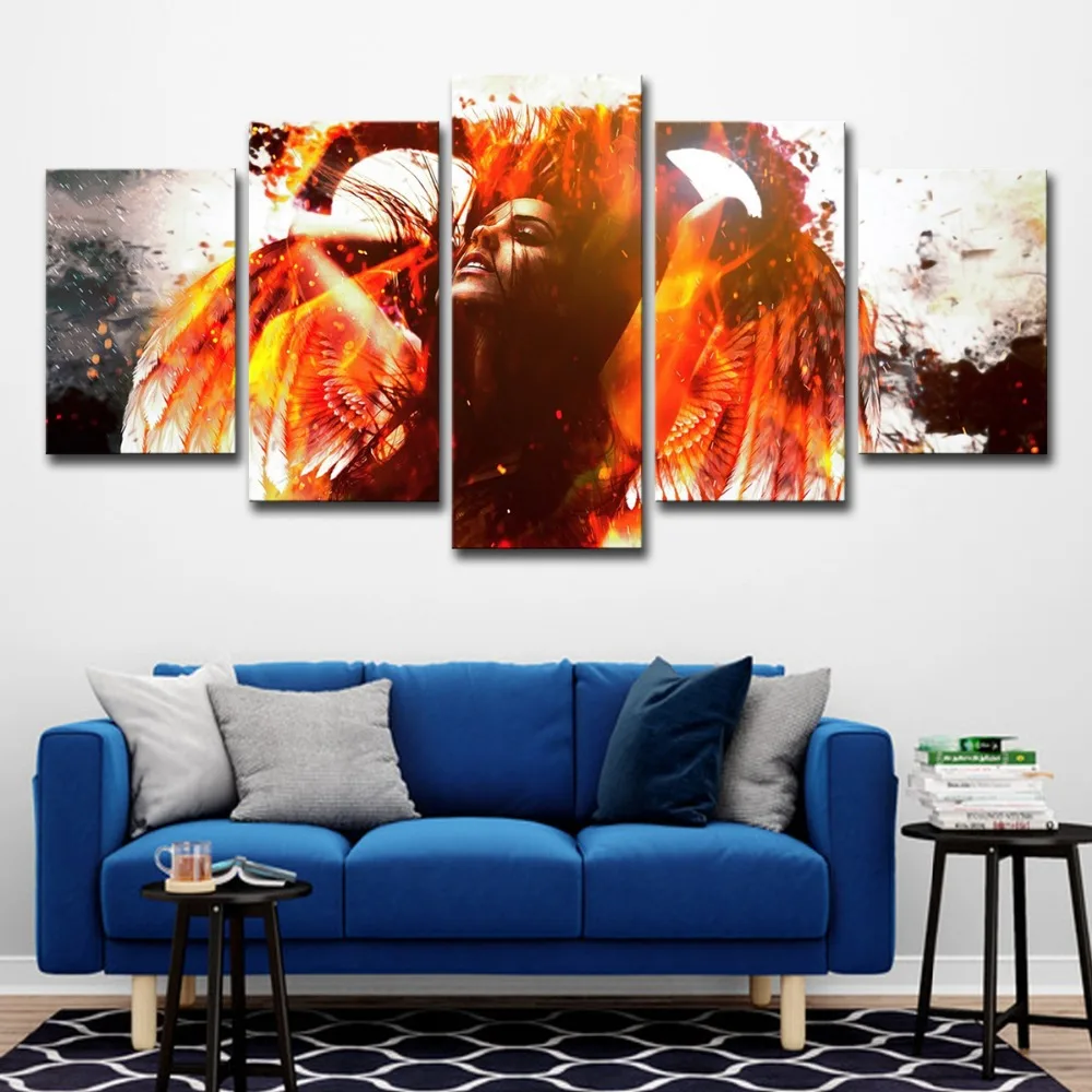 5P2263-HD Printed angel Group Painting 5 piece Canvas art Print room home decor print poster picture canvas Free shipping (12)