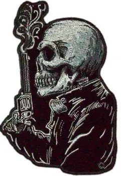 SMOKING GUN SKULL ROCKABILLY MOTORCYCLE JACKET LEATHER VEST BIKER PATCH Embroidered Motorcycle Patch IRON ON Badge
SMOKING GUN SKULL ROCKABILLY MOTORCYCLE JACKET LEATHER VEST BIKER PATCH Embroidered Motorcycle Patch IRON ON Badge