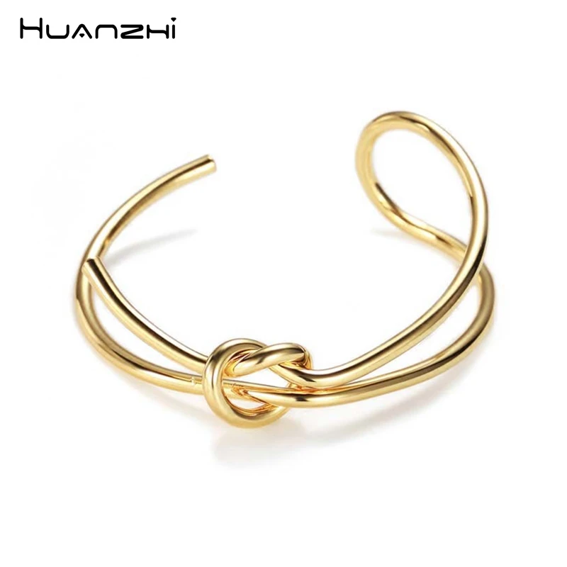 HUANZHI 2019 New Design Metal Gold Copper Plated Double Layer Knot Bracelets for Women Girl Bangle Party Jewelry Gift
HUANZHI 2019 New Design Metal Gold Copper Plated Double Layer Knot Bracelets for Women Girl Bangle Party Jewelry Gift