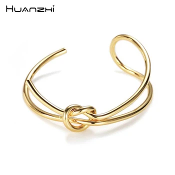 HUANZHI 2019 New Design Metal Gold Copper Plated Double Layer Knot Bracelets for Women Girl Bangle Party Jewelry Gift
HUANZHI 2019 New Design Metal Gold Copper Plated Double Layer Knot Bracelets for Women Girl Bangle Party Jewelry Gift