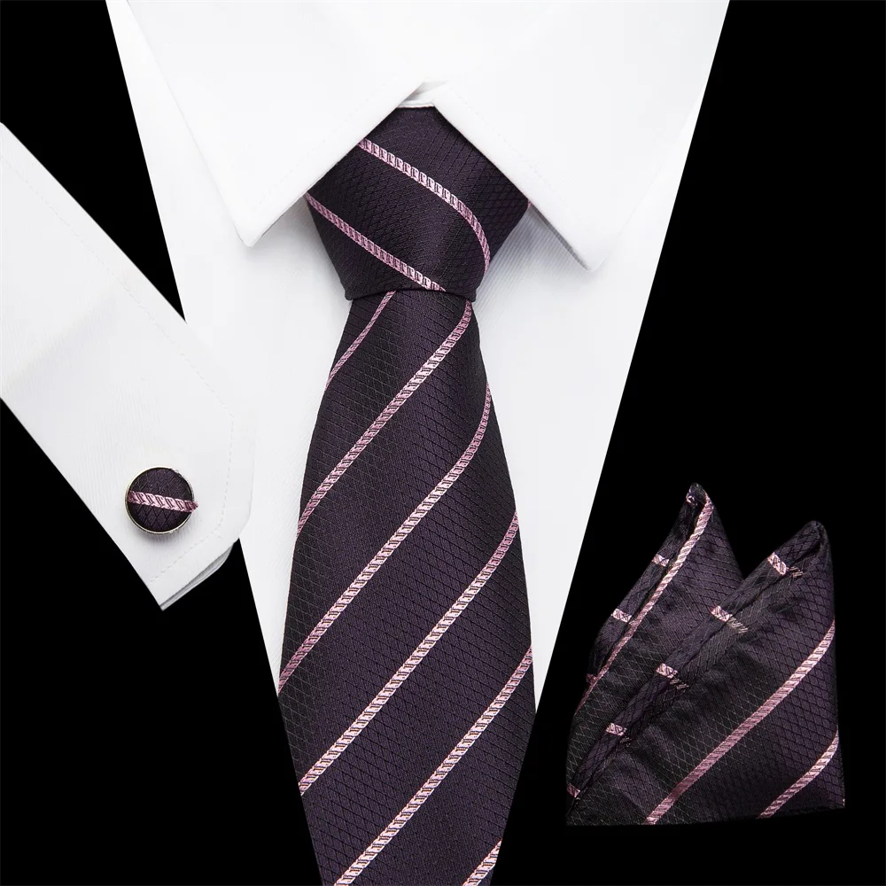 Vangise New Fashion Plain Tie Men's 8cm Silk Necktie Set Blue Purple Gray Red Wedding Solid Hanky Cufflinks Cravate Homm | Аксессуары