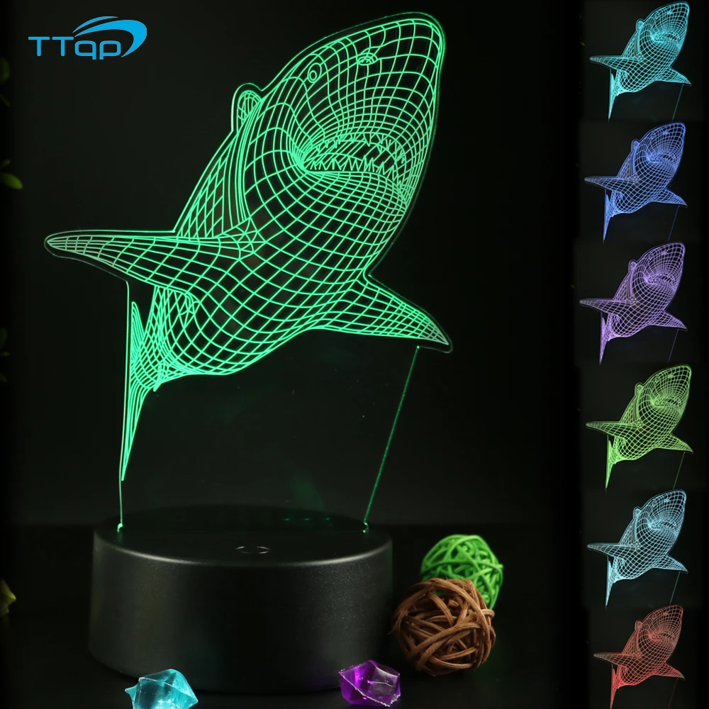 7 Color Big Shark Lamp 3D Visual Led Night Lights for Kids Touch USB Table Lampara Lampe Baby Sleeping Nightlight
7 Color Big Shark Lamp 3D Visual Led Night Lights for Kids Touch USB Table Lampara Lampe Baby Sleeping Nightlight