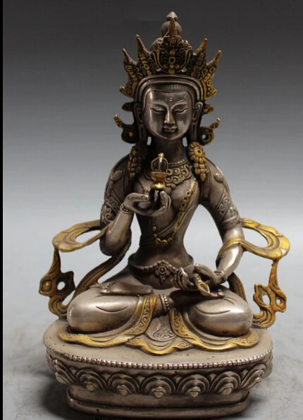 8" Tibet Tibetan Buddhist Silver Gilt Vajradhara Vajrabhairava Buddha Statue R0707
8" Tibet Tibetan Buddhist Silver Gilt Vajradhara Vajrabhairava Buddha Statue R0707