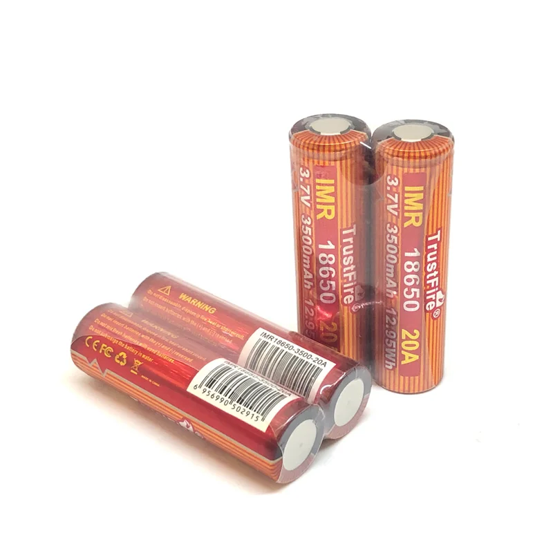 9pcs/lot TrustFire IMR 18650 3500mAh 3.7V 20A 12.95Wh High-Rate Rechargeable Lithium Battery for E-cigarettes LED Flashlights
9pcs/lot TrustFire IMR 18650 3500mAh 3.7V 20A 12.95Wh High-Rate Rechargeable Lithium Battery for E-cigarettes LED Flashlights
