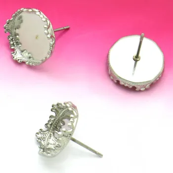 Blank Stainless Steel Stud Earrings Bases 12mm Circle Crown Bezel Pins Back Cameo Cabochons Earrings post DIY Jewelry Findings 
Blank Stainless Steel Stud Earrings Bases 12mm Circle Crown Bezel Pins Back Cameo Cabochons Earrings post DIY Jewelry Findings