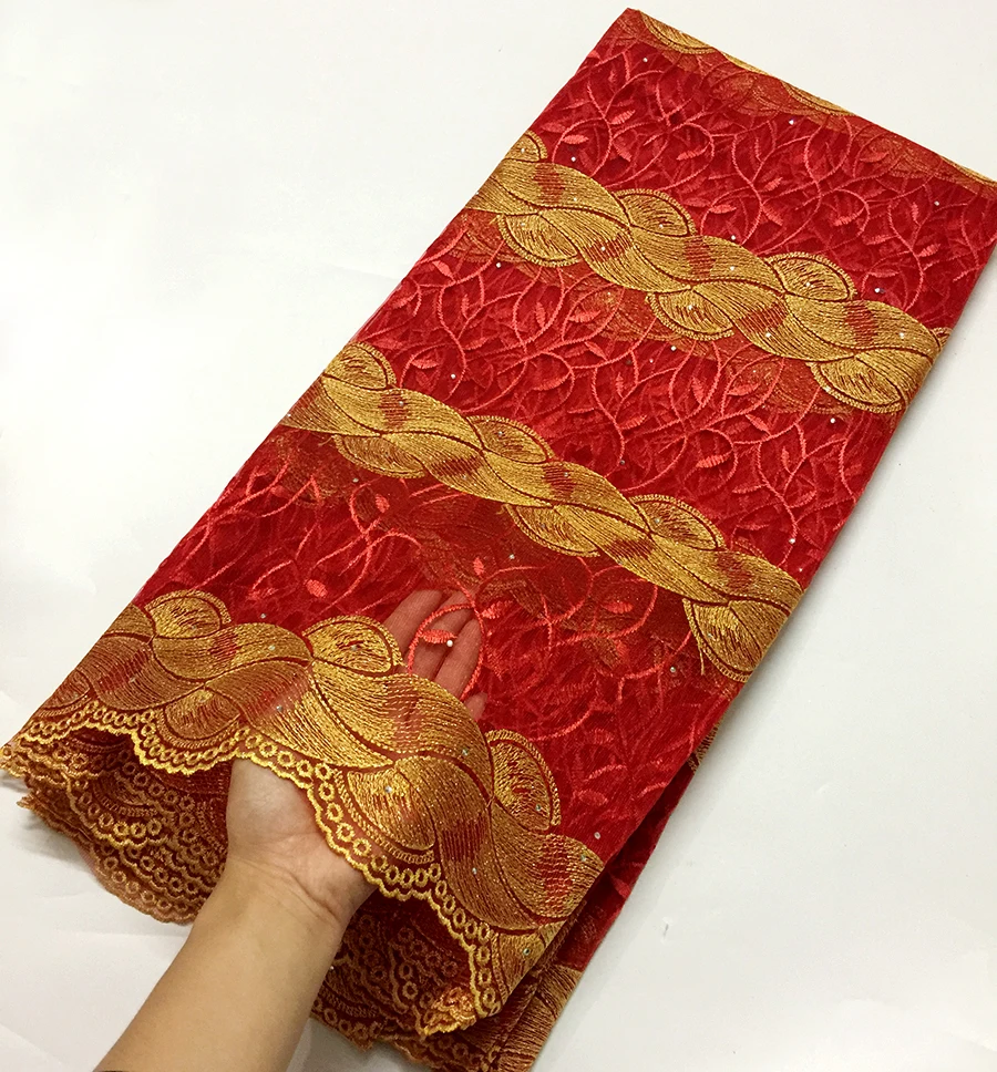 Newest style Red+Gold Yellow African lace fabric 2018 high quality French tulle Lace Fabric with stones for party dress 5 yards
Newest style Red+Gold Yellow African lace fabric 2018 high quality French tulle Lace Fabric with stones for party dress 5 yards