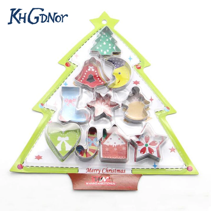KHGDNOR 10pcs/set Stainless Steel Cookie Cutter Christmas Star Heart Tree Sock Shape Mold Christmas Series Biscuit Cutters
KHGDNOR 10pcs/set Stainless Steel Cookie Cutter Christmas Star Heart Tree Sock Shape Mold Christmas Series Biscuit Cutters
