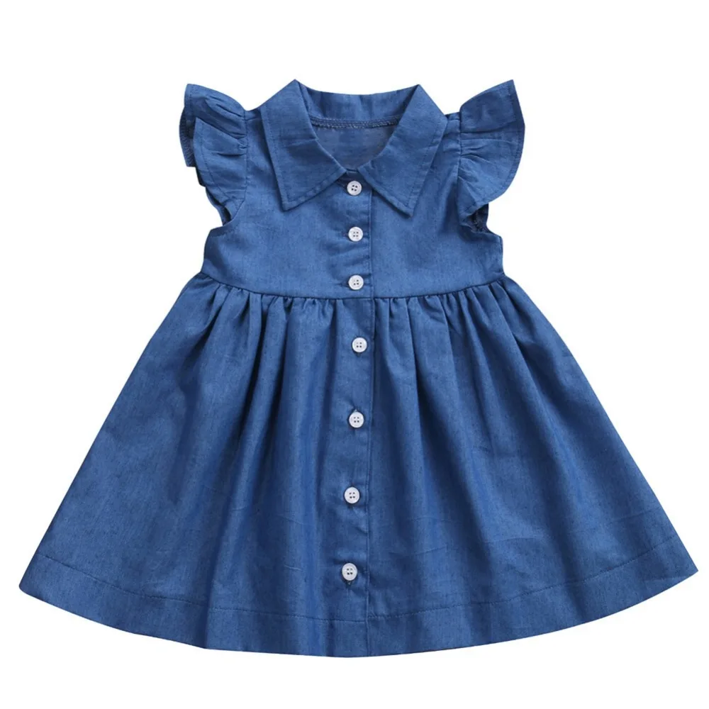 2019 Summer Baby Girls Denim Dress Children Casual Flare Sleeve Costume Kids Print Solid Dresses
2019 Summer Baby Girls Denim Dress Children Casual Flare Sleeve Costume Kids Print Solid Dresses