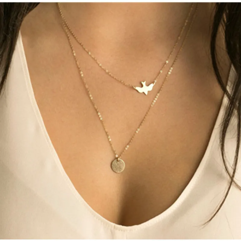 Layers Golden beautiful Necklace simple design fashion Delicate Bird long chain Necklace jewelry for girls gift X160
Layers Golden beautiful Necklace simple design fashion Delicate Bird long chain Necklace jewelry for girls gift X160